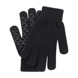 Maxbell Winter Cycling Gloves Thermal Screen Gloves Anti-Slip Grip Knit black