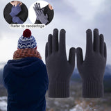 Maxbell Winter Cycling Gloves Thermal Screen Gloves Anti-Slip Grip Knit black