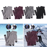 Maxbell Winter Cycling Gloves Thermal Screen Gloves Anti-Slip Grip Knit black