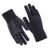 Maxbell Winter Cycling Gloves Thermal Screen Gloves Anti-Slip Grip Knit black