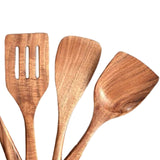 Maxbell Wooden Kitchen Utensils Set Non Stick Teak Wood Durable for Home Accessories 10pcs