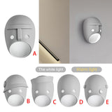 Maxbell Sconce Lamp Wall Mount Face Mask LED Wall Light for Home A White Light