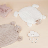 Maxbell Cat Bed Washable Entry Pad Faux Fur Cozy Sheep Shaped Pet Mat for Floor Milk Tea Color