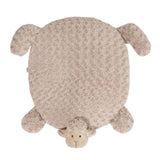 Maxbell Cat Bed Washable Entry Pad Faux Fur Cozy Sheep Shaped Pet Mat for Floor Milk Tea Color