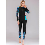 Maxbell Full Body Wetsuit One Piece Sun Protection Women Swimming Blue print XL