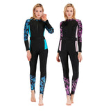 Maxbell Full Body Wetsuit One Piece Sun Protection Women Swimming Purple print M