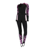 Maxbell Full Body Wetsuit One Piece Sun Protection Women Swimming Purple print M