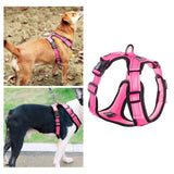 Maxbell Reflective Dog Harness No Pull Vest Rope for Running Outdoor Lead Walking Pink XL