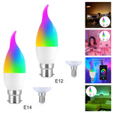 Maxbell WiFi Smart Candle Light LED Rgbcw 300LM for Tuya App Control 14mm Spiral head