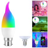 Maxbell WiFi Smart Candle Light LED Rgbcw 300LM for Tuya App Control 14mm Spiral head