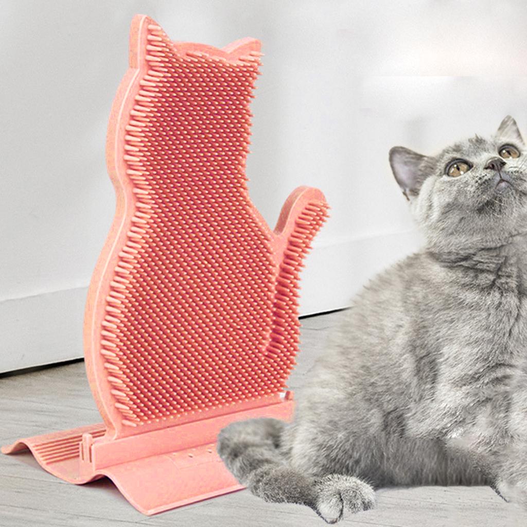 Maxbell Cat Self Groomer Brush Wall Corner Grooming Massage Tickling Comb Pink