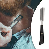 Maxbell Razor Straight Handle Shaving Hair Clip Compression Ebony Silver