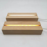 Maxbell Wooden Led Lamp Base USB Night Light 3D Night Lamp Base for Crystal Art 200mm White