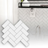 Maxbell Peel and Stick Oil-Proof Casual Collage for Bathroom Backsplash Shower Herringbone