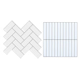 Maxbell Peel and Stick Oil-Proof Casual Collage for Bathroom Backsplash Shower Herringbone