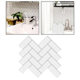 Maxbell Peel and Stick Oil-Proof Casual Collage for Bathroom Backsplash Shower Herringbone