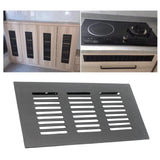 Maxbell Air Vent Grille Rectangular Aluminum Alloy Black for Shoe Cabinet 80x600mm
