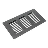 Maxbell Air Vent Grille Rectangular Aluminum Alloy Black for Shoe Cabinet 80x600mm