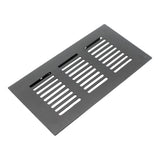 Maxbell Air Vent Grille Rectangular Aluminum Alloy Black for Shoe Cabinet 80x600mm