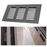 Maxbell Air Vent Grille Rectangular Aluminum Alloy Black for Shoe Cabinet 80x600mm