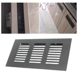 Maxbell Air Vent Grille Rectangular Aluminum Alloy Black for Shoe Cabinet 80x600mm