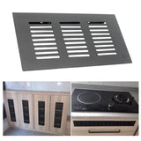 Maxbell Air Vent Grille Rectangular Aluminum Alloy Black for Shoe Cabinet 80x600mm