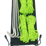 Maxbell Outdoor Guy Lines Tent Cord Kit with Adjuster Tensioner Fluorescent Green