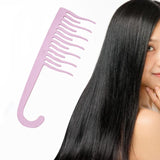 Maxbell Wide Tooth Comb with Hook Hanging Wind Comb for Salon Curly Hair Detangling Light Purple