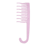 Maxbell Wide Tooth Comb with Hook Hanging Wind Comb for Salon Curly Hair Detangling Light Purple