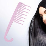 Maxbell Wide Tooth Comb with Hook Hanging Wind Comb for Salon Curly Hair Detangling Light Purple