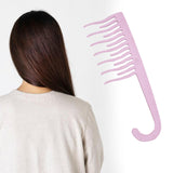 Maxbell Wide Tooth Comb with Hook Hanging Wind Comb for Salon Curly Hair Detangling Light Purple