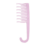 Maxbell Wide Tooth Comb with Hook Hanging Wind Comb for Salon Curly Hair Detangling Light Purple