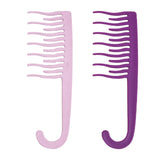 Maxbell Wide Tooth Comb with Hook Hanging Wind Comb for Salon Curly Hair Detangling Light Purple