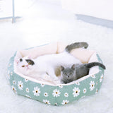 Maxbell Warm Dog Cat Bed Pet Cushion Soft Sleeping Nest Cave Anti-Slip Green