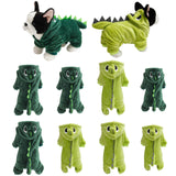 Maxbell Dog Clothes Dinosaur Jumpsuits Fleece Hoodie Pajamas Jacket Cute Fancy Dress Dark Green XL