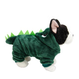 Maxbell Dog Clothes Dinosaur Jumpsuits Fleece Hoodie Pajamas Jacket Cute Fancy Dress Dark Green XL