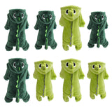 Maxbell Dog Clothes Dinosaur Jumpsuits Fleece Hoodie Pajamas Jacket Cute Fancy Dress Dark Green XL