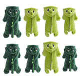 Maxbell Dog Clothes Dinosaur Jumpsuits Fleece Hoodie Pajamas Jacket Cute Fancy Dress Dark Green XL