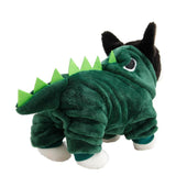 Maxbell Dog Clothes Dinosaur Jumpsuits Fleece Hoodie Pajamas Jacket Cute Fancy Dress Dark Green XL