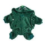 Maxbell Dog Clothes Dinosaur Jumpsuits Fleece Hoodie Pajamas Jacket Cute Fancy Dress Dark Green XL