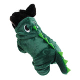 Maxbell Dog Clothes Dinosaur Jumpsuits Fleece Hoodie Pajamas Jacket Cute Fancy Dress Dark Green XL