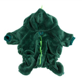 Maxbell Dog Clothes Dinosaur Jumpsuits Fleece Hoodie Pajamas Jacket Cute Fancy Dress Dark Green XL