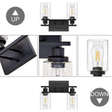 Maxbell Modern 2 Lights Bathroom Vanity Light Wall Sconce Indoor Mount Home Black