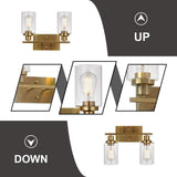 Maxbell Modern 2 Lights Bathroom Vanity Light Wall Sconce Indoor Mount Home Brass