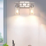 Maxbell Modern 2 Lights Bathroom Vanity Light Wall Sconce Indoor Mount Home Silver