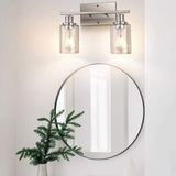 Maxbell Modern 2 Lights Bathroom Vanity Light Wall Sconce Indoor Mount Home Silver