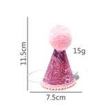 Maxbell Pets Accessories with Headband Birthday Hat for Pets Birthday Party Kitten Pink