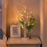 Maxbell Tabletop 24 LED Birch Tree Lights Twig Light White 60cm for Party Christmas