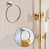 Maxbell Hand Towel Rings Bathroom Round Towel Rack Holder Wall Mounted Circle Hanger Polished