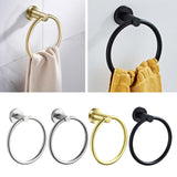 Maxbell Hand Towel Rings Bathroom Round Towel Rack Holder Wall Mounted Circle Hanger Polished